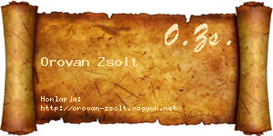 Orovan Zsolt névjegykártya